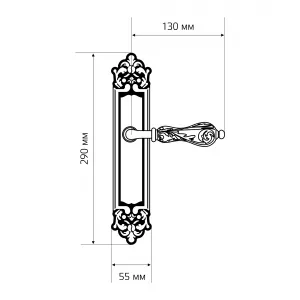 Дверная ручка GRETA (Грета) 302 на планке PL02 CYL полированная латунь F01