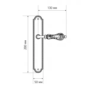 Дверная ручка GRETA (Грета) 302 на планке PL03 CYL античное серебро F45