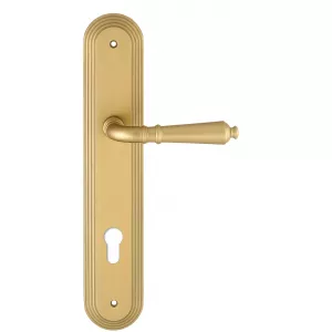 Дверная ручка PETRA (Петра) 304 на планке PL05 матовая латунь F02 под цилиндровый механизм CYL