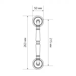 Дверная ручка скоба PETRA (Петра) 250 мм (205 мм) R01 античное серебро F45