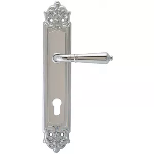 Дверная ручка PETRA (Петра) 304 на планке PL02 CYL полированный хром F04