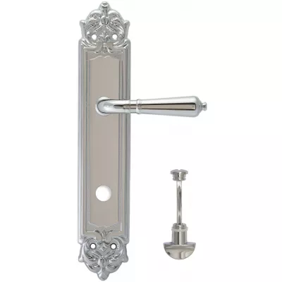 Дверная ручка Extreza PETRA (Петра) 304 на планке PL02 WC полированный хром F04