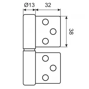 CH-R 85X82 W, петля карточная универсальная, белый