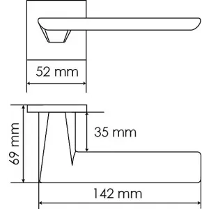 Дверная ручка Morelli, PLATEAU, MH-51-S6 SC, цвет - матовый хром