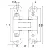 Дверная петля скрытой установки с 3-D регулировкой Morelli HH-20, цвет - матовый хром