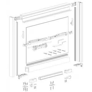 INVISIBLE-2 FRAME 1100/3000 NKS, раздвижная система для дверей шириной  1100мм, высотой 3000мм, никель