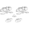 Комплект SLIDING для двустворчатой двери 1500-3000мм, до 60кг, стопор, на потолок