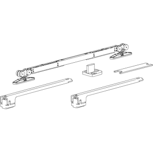 Комплект SLIDING для одностворчатой двери от 740 до 1100мм, двойной доводчик, на потолок