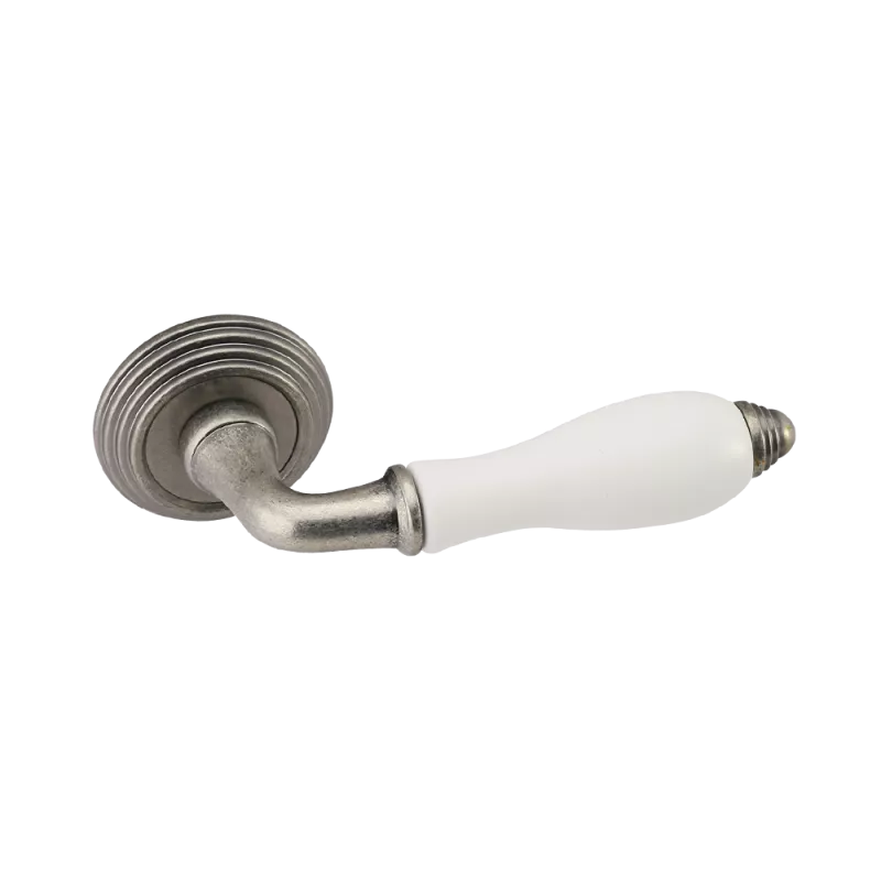 Дверная ручка ADDEN BAU PORCELLANA V214 Состаренное серебро/керамика