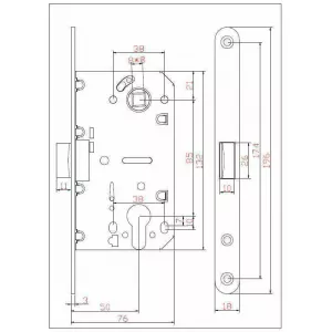 Защёлка под цилиндр беcшумная ADDEN BAU KEY 418 Бронза