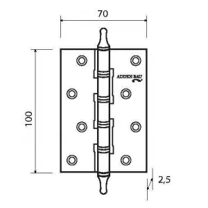 Петли универсальные ADDEN BAU 100X70X2.5 4W Состаренная бронза