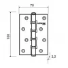 Петли универсальные ADDEN BAU 100X70X2.5 4BB Античная бронза; без короны