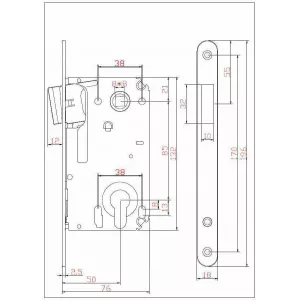 Защёлка врезная магнитная под ключевой цилиндр ADDEN BAU. KEY MAG 5085 GOLD (цвет ЗОЛОТО БЛЕСТЯЩЕЕ)