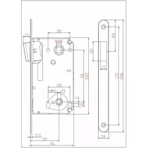 Защёлка врезная магнитная сантехническая ADDEN BAU. WC MAG 5090 CHROME (цвет ХРОМ БЛЕСТЯЩИЙ)