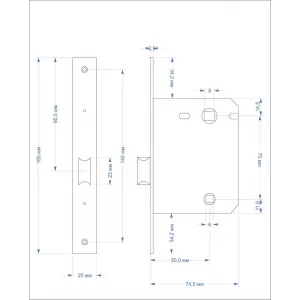 Защёлка врезная сантехническая ADDEN BAU. WC 5070 GOLD (цвет ЗОЛОТО БЛЕСТЯЩЕЕ)