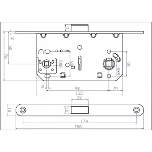 Защёлка врезная магнитная сантехническая ADDEN BAU WC-5096 MAG GRAPHITE (цвет Графит)