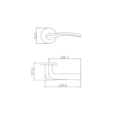 Дверные ручки ADDEN BAU SPACEINNOVATION-R WAVE S-488 NICKEL Никель