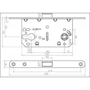 Защёлка врезная магнитная под ключевой цилиндр ADDEN BAU KEY-5085 MAG WHITE (цвет БЕЛЫЙ)