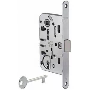 Защёлка под кабинетный ключ (матовый хром)