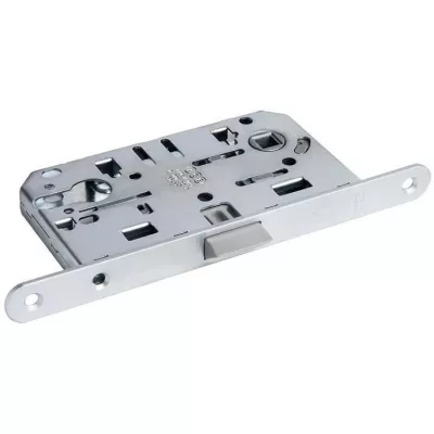 Защёлка под ключевой цилиндр с пластиковым язычком MEDIANA EVOLUTION (матовый хром)