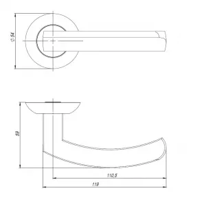 Дверная ручка SIGMA JR ABG-6 зеленая бронза 105мм