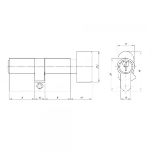 Цилиндровый механизм AZ102/80 mm (30+10+40) CP хром 5 кл.