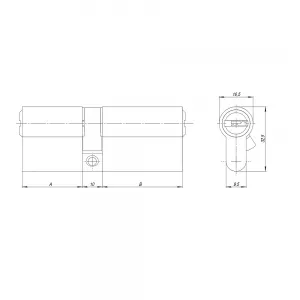 Цилиндровый механизм AZ200/60 mm (25+10+25) CP хром 5 кл.