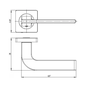 Дверная ручка SPLINE JK BL-24 черный