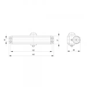 Доводчик дверной DCTR15-60 (TDR-60) 15-60кг AL алюминий