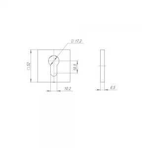 Накладка под цилиндр ET6.K.JS51 (ET JS) SN-3 матовый никель
