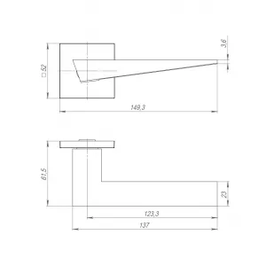 Ручка раздельная K.JS51.TRIO SSG-39 сатинированное золото