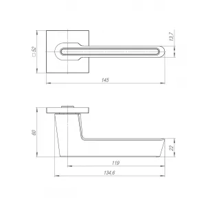 Ручка раздельная K.JS51.STICK SN/WH-19 матовый никель/белый