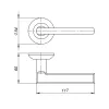 Ручка Ajax (Аякс) раздельная R.JR54.POLO TECH/IND SN/CP-3 мат.никель/хром (белая коробка)