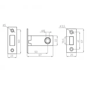 Защелка врезная MAGNLN50-8 SN мат.никель