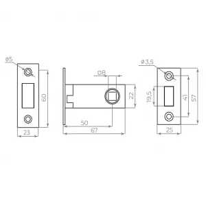 Защелка врезная MAGNLN50-8 BL черный