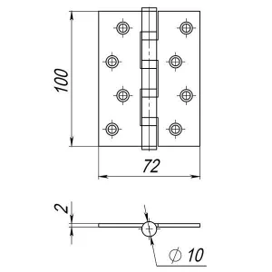 Петля универсальная IN4000U AB (4B/P 100x70x2) бронза ПАКЕТ