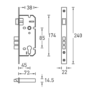 Перфорированный ключ ARCHIE ключ-вертушка L01-45-70S TR N, Хром