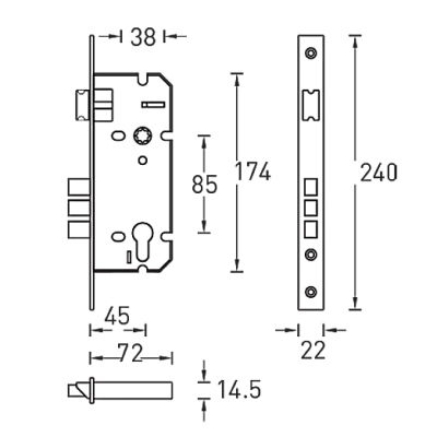 Перфорированный ключ ARCHIE ключ-вертушка L01-45-70S TR N Хром