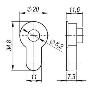 Вставка под шток ET.TANG.UNI (CYLINDER) SC-14 матовый хром