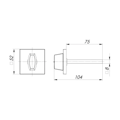 Ручка Armadillo (Армадилло) поворотная BKW8.K.USS52 (BKW8/USS) FSG-39 флорентийское золото