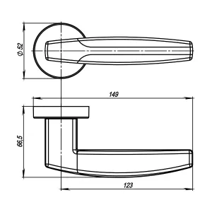 Дверная ручка ARC URB2 CP/White-14  Хром/белый