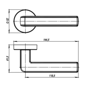 Дверная ручка CUBE URB3 SN/CP-3 Мат никель/хром
