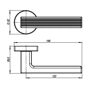 Дверная ручка LINE URB6 BPVD-77 Вороненый никель