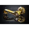 Ручки на розетке CLASS Дверная ручка на розетке 1115 Jade NEW 60 mm Золото 24К + коричневый + сваровски + 6S