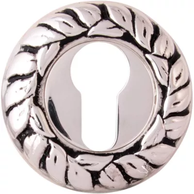 Ручки на розетке CLASS Накладка Cyl Rose 60 мм Серебро 925 + черный