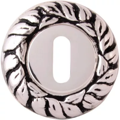 Ручки на розетке CLASS Накладка Cab Rose 60 мм Серебро 925 + черный