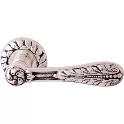 Ручки на розетке CLASS Дверная ручка на розетке 1155 Agata 60 мм Серебро 925 + черный