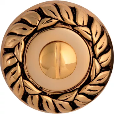 Ручки на розетке CLASS Накладка Wc Rose 60 mm Золото 24 K + Коричневый