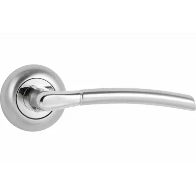 Ручки дверные BUSSARE  ESCUR EURO/FIN E-15-01 MAT.CHROME/P.CHROME Матовый хром