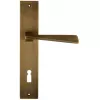 Дверная ручка Extreza Hi-Tech DIA (Диа) 118 на планке PL11 матовая бронза F03 под кабинетный ключ KEY